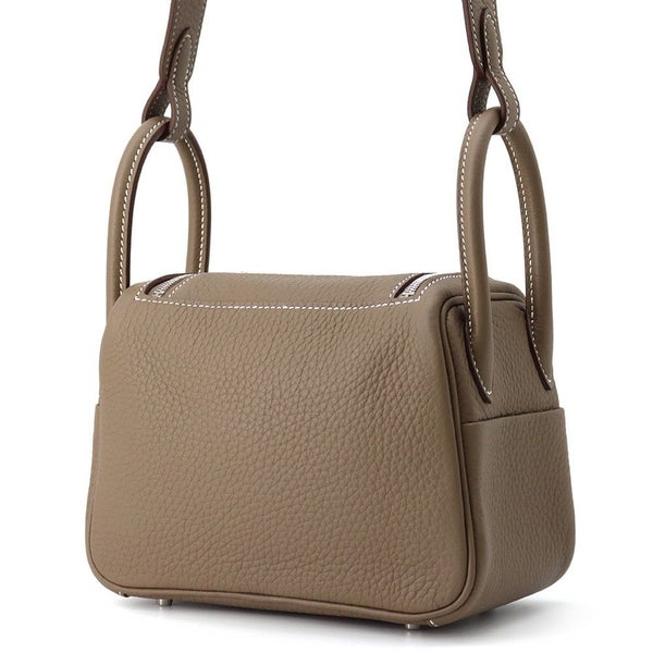 エルメス リンディ ミニ エトゥープ/シルバー金具 トリヨンクレマンス K刻印 2wayショルダー