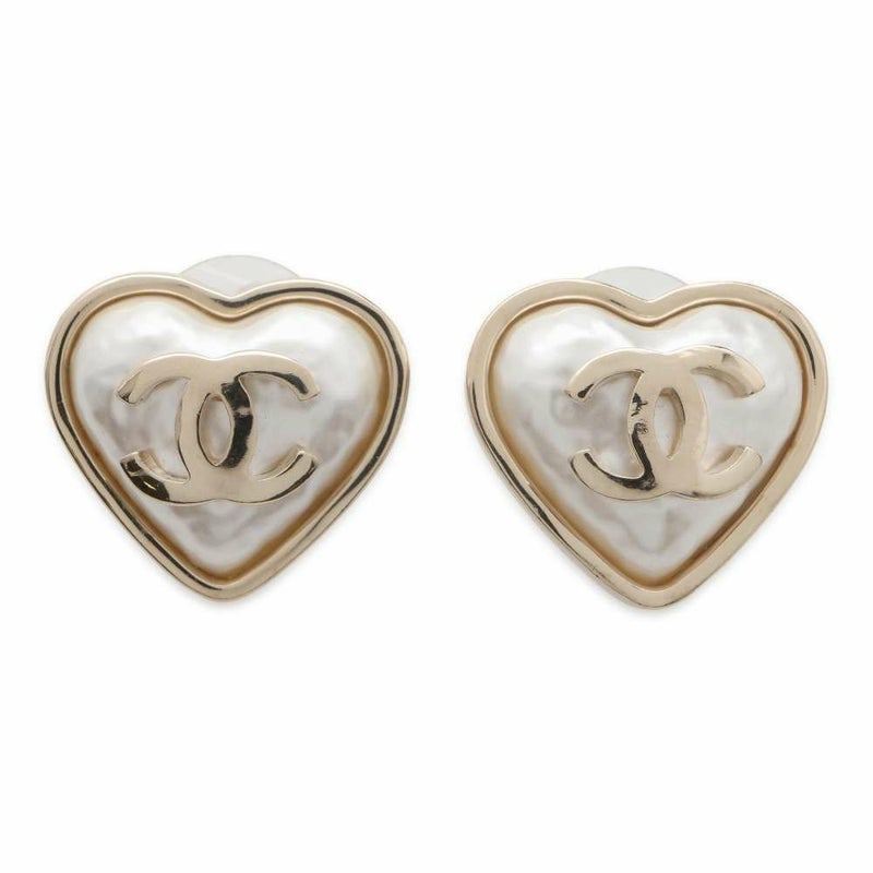 シャネル ピアス ココマーク ハート メタル フェイクパール B22 C AB7530 CHANEL アクセサリー