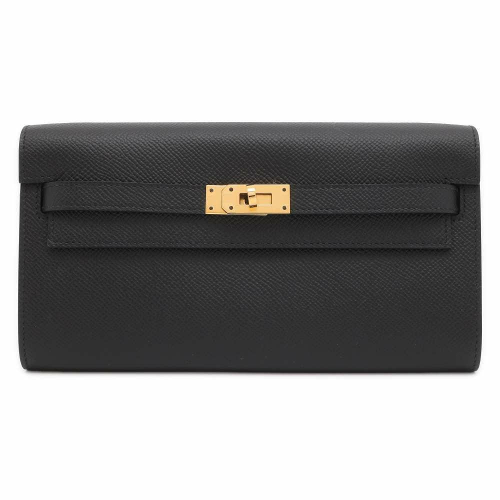 エルメス ケリーウォレット ロング トゥーゴー ブラック/ゴールド金具
