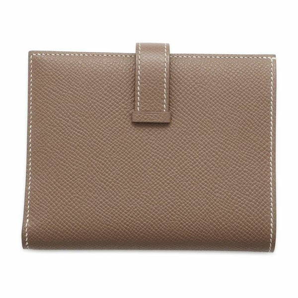 エルメス 二つ折り財布 ベアンコンパクト エトゥープ/ゴールド金具 ヴォーエプソン U刻印 財布