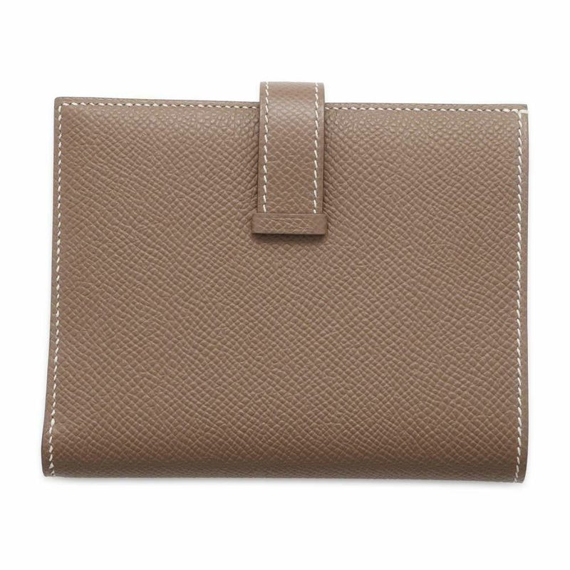 エルメス 二つ折り財布 ベアンコンパクト エトゥープ/ゴールド金具 ヴォーエプソン U刻印 財布