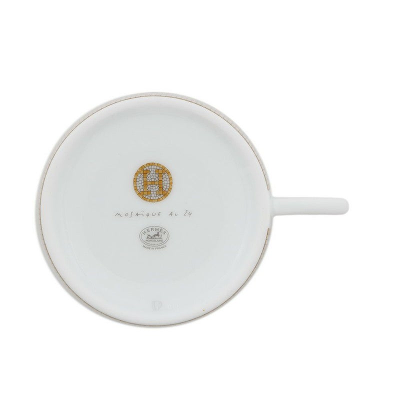 エルメス ティーカップ・ソーサー モザイク ヴァンキャトル 2客セット 160ml HERMES 食器 ギフト ポーセリン 白