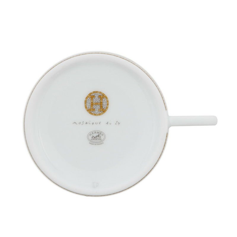 エルメス ティーカップ・ソーサー モザイク ヴァンキャトル 2客セット 160ml HERMES 食器 ギフト ポーセリン 白