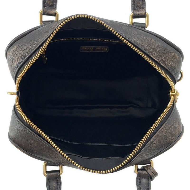 ミュウミュウ ハンドバッグ アルカディ マテラッセ ダメージ加工 ミディアム レザー 5BB124 Miu Miu 2way