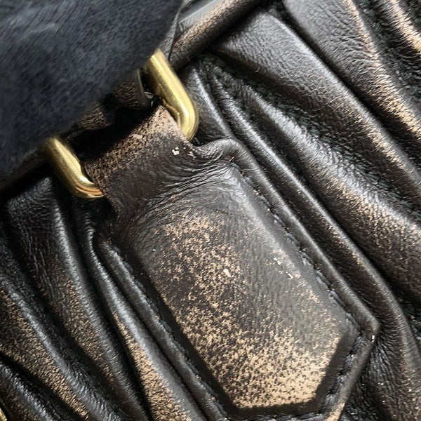 ミュウミュウ ハンドバッグ アルカディ マテラッセ ダメージ加工 ミディアム レザー 5BB124 Miu Miu 2way