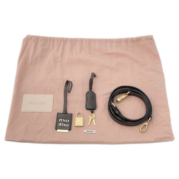 ミュウミュウ ハンドバッグ アルカディ マテラッセ ダメージ加工 ミディアム レザー 5BB124 Miu Miu 2way