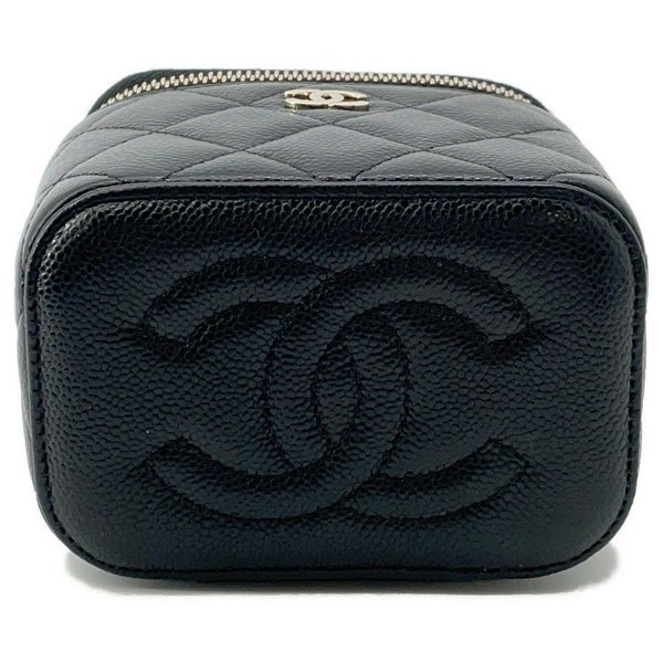 シャネル チェーンショルダーバッグ マトラッセ ココマーク クラシック スモールヴァニティケース ラムスキン AP1340 CHANEL 黒