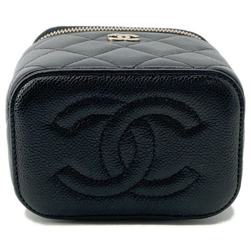 シャネル チェーンショルダーバッグ マトラッセ ココマーク クラシック スモールヴァニティケース ラムスキン AP1340 CHANEL 黒