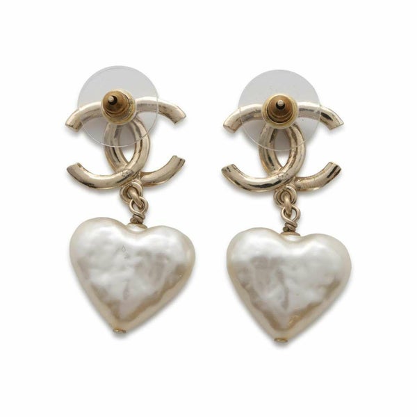 シャネル ピアス ココマーク スウィング ハート メタル フェイクパール B22 C AB7529 CHANEL アクセサリー
