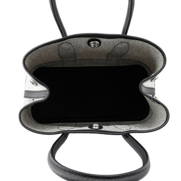 エルメス トートバッグ ネオ・ガーデン 23 ガーデンパーティ ブラック/エクリュ/シルバー金具 トワルアッシュヴァイキング/ネゴンダ W刻印 黒