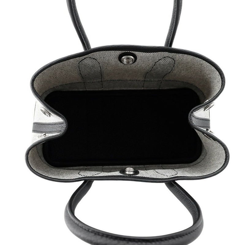 エルメス トートバッグ ネオ・ガーデン 23 ガーデンパーティ ブラック/エクリュ/シルバー金具 トワルアッシュヴァイキング/ネゴンダ W刻印 黒