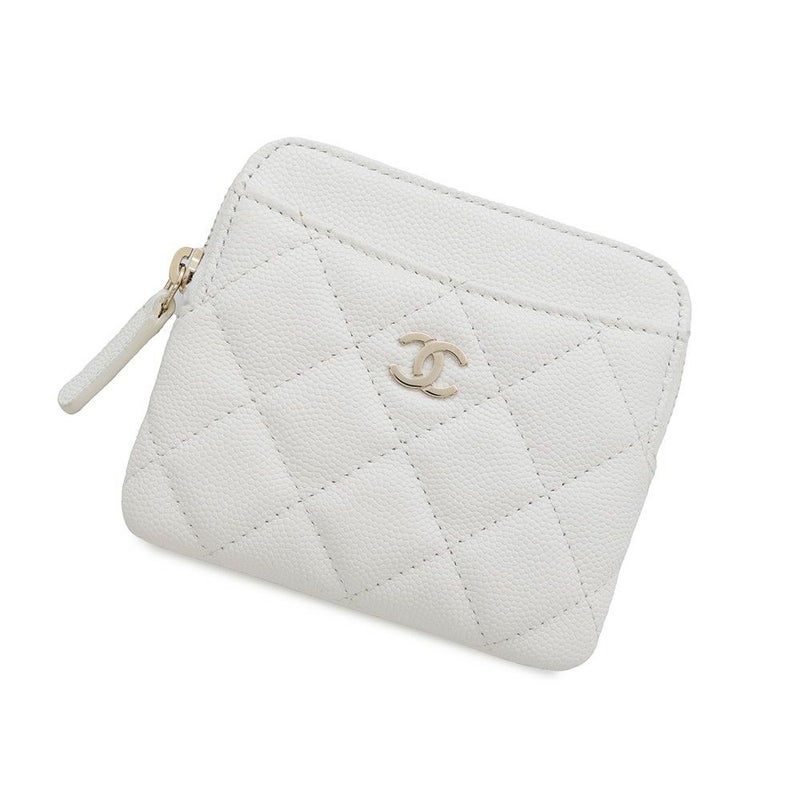 シャネル コインケース マトラッセ ココマーク キャビアスキン AP2061 CHANEL 財布 小銭入れ 白