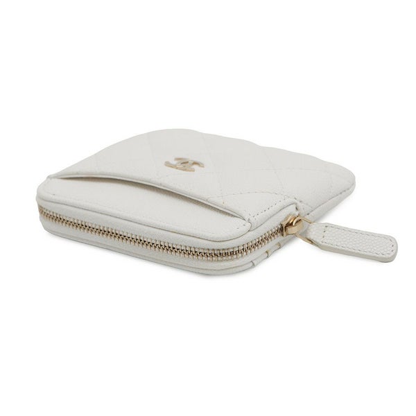 シャネル コインケース マトラッセ ココマーク キャビアスキン AP2061 CHANEL 財布 小銭入れ 白