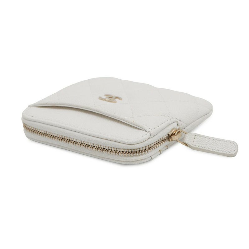 シャネル コインケース マトラッセ ココマーク キャビアスキン AP2061 CHANEL 財布 小銭入れ 白