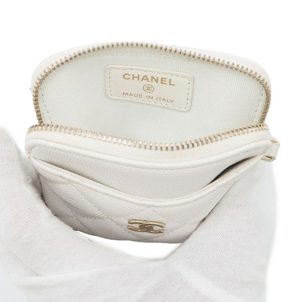 シャネル コインケース マトラッセ ココマーク キャビアスキン AP2061 CHANEL 財布 小銭入れ 白