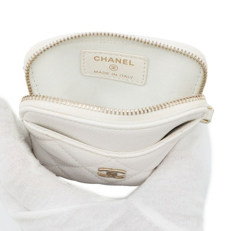シャネル コインケース マトラッセ ココマーク キャビアスキン AP2061 CHANEL 財布 小銭入れ 白