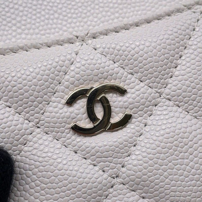 シャネル コインケース マトラッセ ココマーク キャビアスキン AP2061 CHANEL 財布 小銭入れ 白