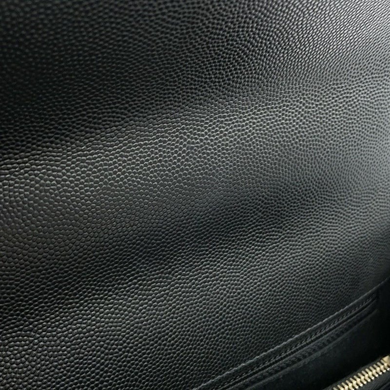 シャネル ハンドバッグ シェブロン ココマーク ハンドル フラップ キャビアスキン リザード A92991 2way 黒 Vステッチ