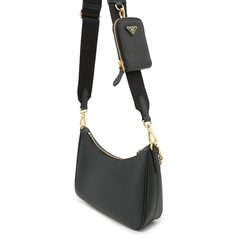 プラダ ショルダーバッグ Re-Edition 2005 サフィアーノ 1BH204 PRADA 2wayバッグ 黒 2way