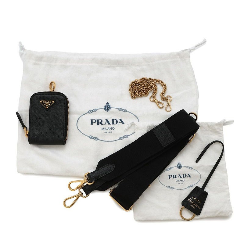 プラダ ショルダーバッグ Re-Edition 2005 サフィアーノ 1BH204 PRADA 2wayバッグ 黒 2way