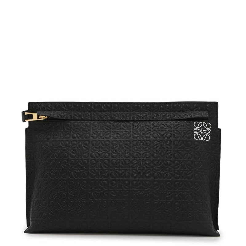 ロエベ クラッチバッグ アナグラム Tポーチ レザー LOEWE 黒