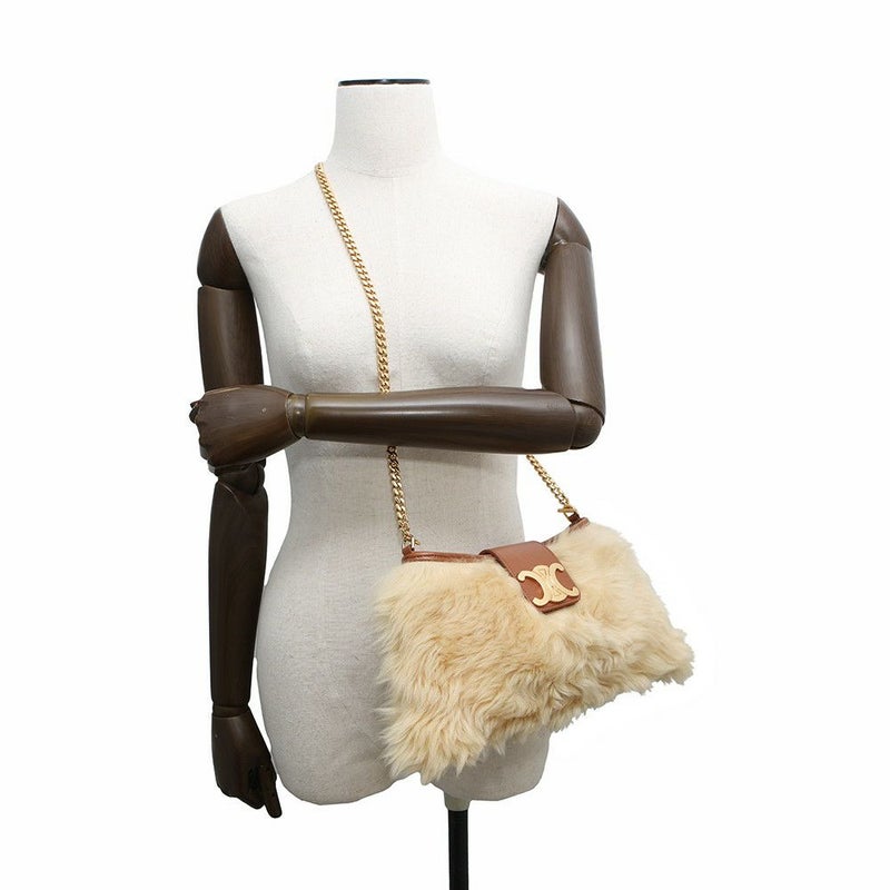 セリーヌ ハンドバッグ トリオンフ ウィルターン クラッチ レザー ファー 113673FEQ CELINE