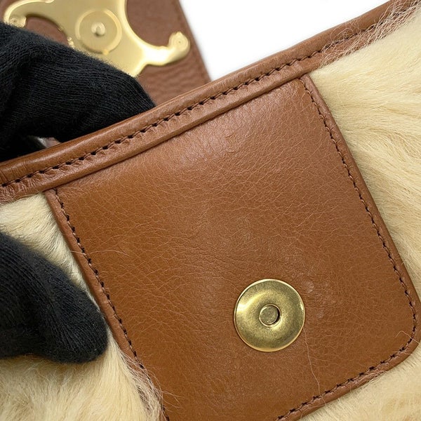 セリーヌ ハンドバッグ トリオンフ ウィルターン クラッチ レザー ファー 113673FEQ CELINE
