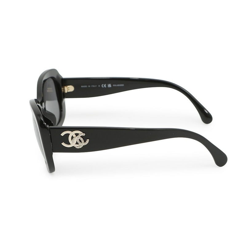 シャネル サングラス ダブルココマーク ラインストーン 56□17 140 5468-B-A CHANEL アイウェア 黒