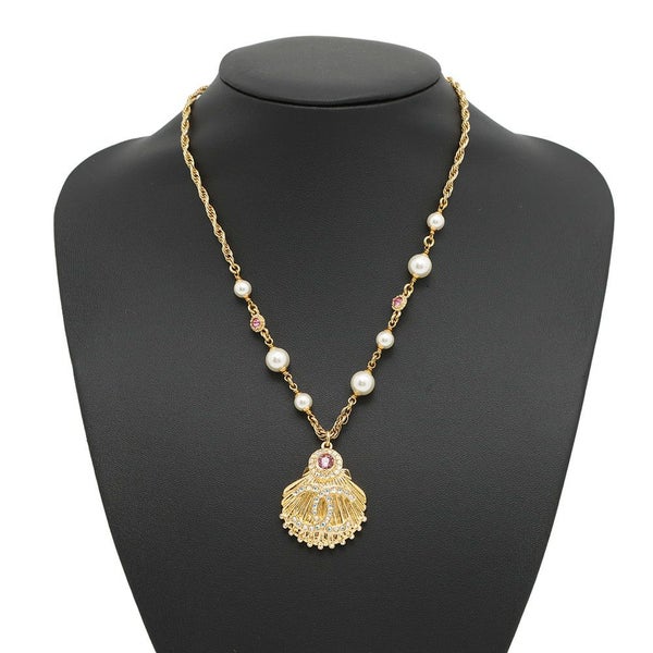 シャネル ネックレス 貝殻 ストラス フェイクパール A23C CHANEL アクセサリー ラインストーン
