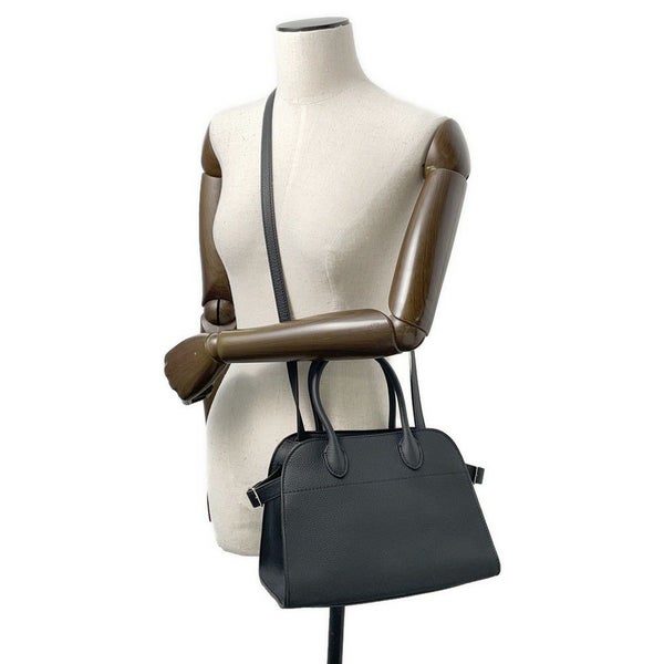 ザ ロウ ハンドバッグ ソフトマルゴー10 レザー W1190 L133 THE ROW バッグ 2wayショルダーバッグ 黒