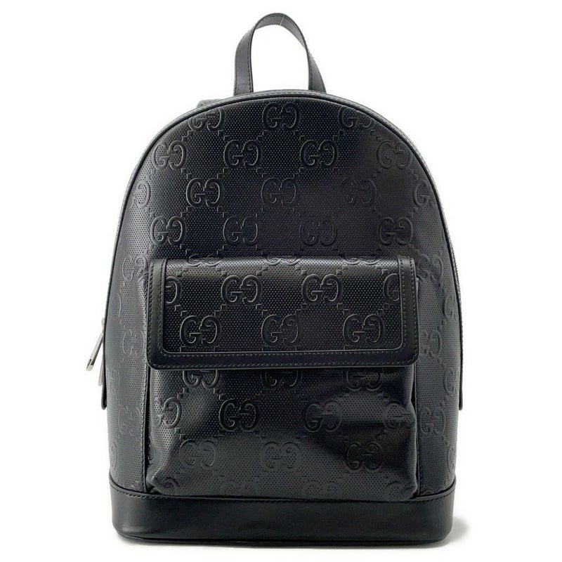 グッチ リュック GGエンボス バックパック レザー 658579 GUCCI リュックサック 黒 ブラック メンズ