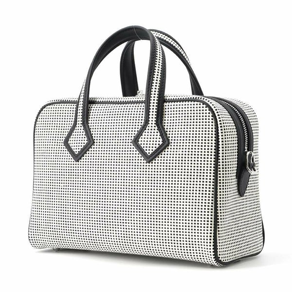 エルメス ヴィクトリア 3  フールトゥ ミニ ブラック/エクリュ/シルバー金具 トワルキャドリーユ/スイフト B刻印 黒