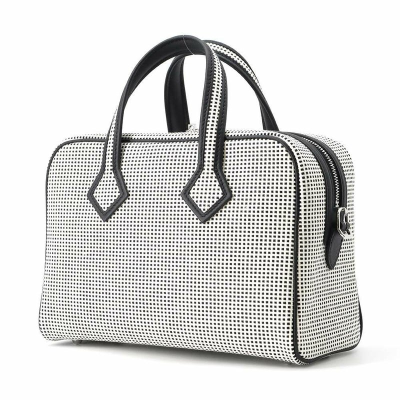 エルメス ヴィクトリア 3  フールトゥ ミニ ブラック/エクリュ/シルバー金具 トワルキャドリーユ/スイフト B刻印 黒