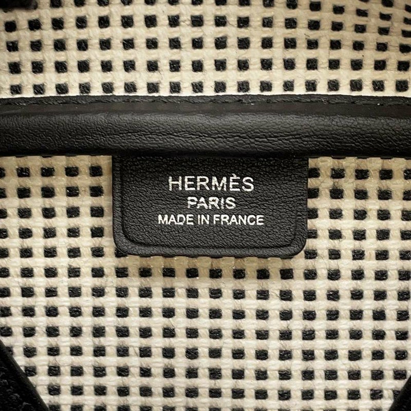 エルメス ヴィクトリア 3  フールトゥ ミニ ブラック/エクリュ/シルバー金具 トワルキャドリーユ/スイフト B刻印 黒