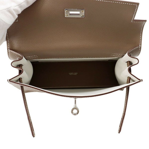 エルメス ショルダーバッグ ケリーダンス2 ヴェルソ エトゥープ/グリスペール/シルバー金具 エバーカラー W刻印