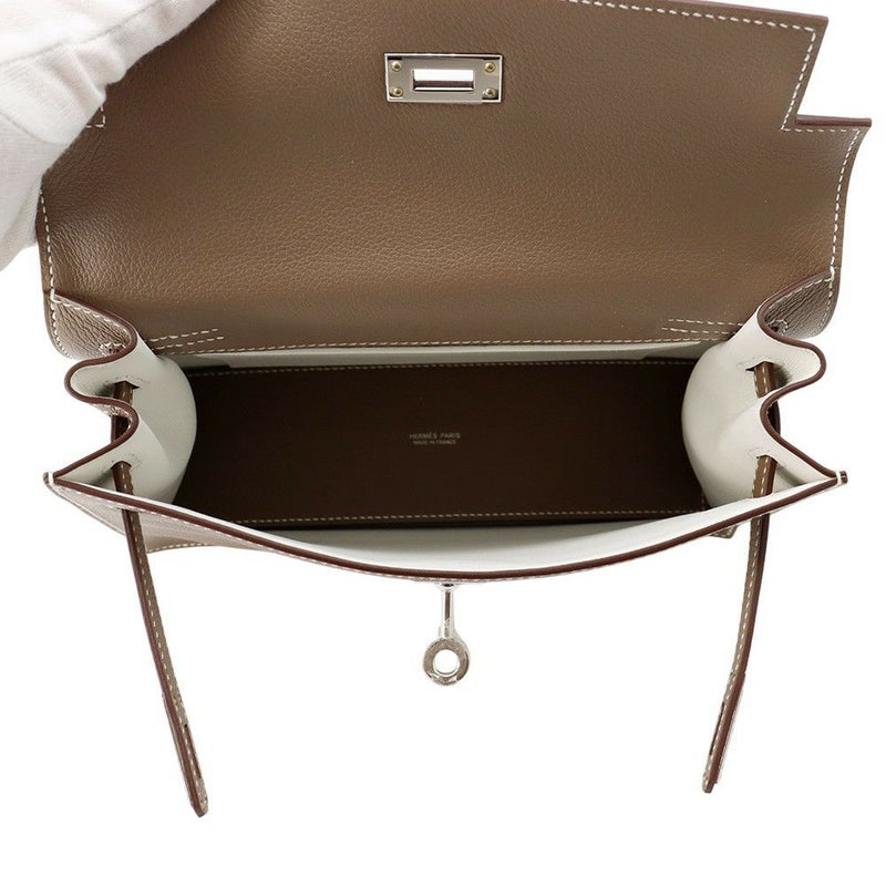 エルメス ショルダーバッグ ケリーダンス2 ヴェルソ エトゥープ/グリスペール/シルバー金具 エバーカラー W刻印