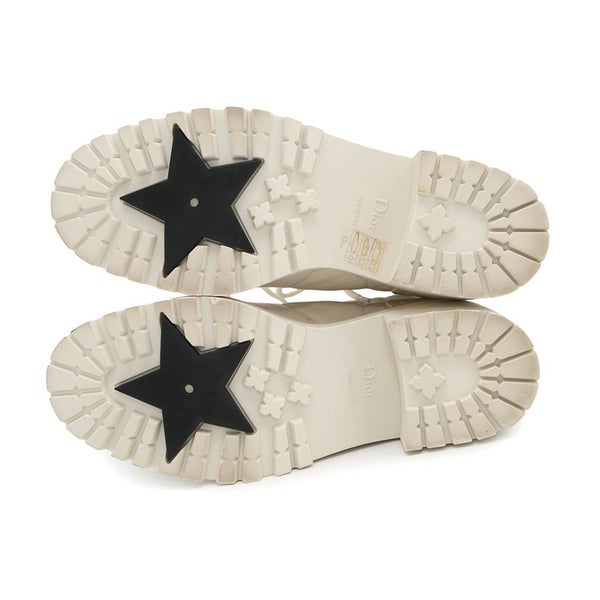 クリスチャン・ディオール ブーツ D-LEADER カナージュ ミドルブーツ レディースサイズ38 KDI733CQC 靴 白