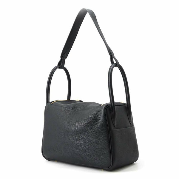 エルメス ハンドバッグ リンディ26 ブラック/ゴールド金具 トリヨンクレマンス A刻印 2wayショルダー 黒