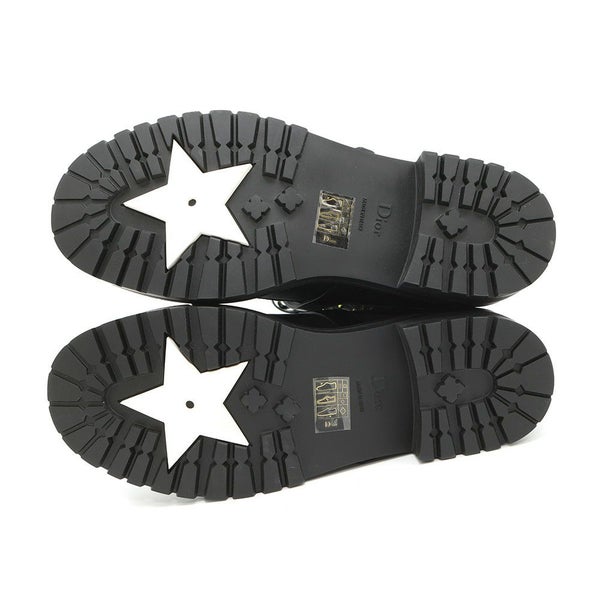 クリスチャン・ディオール ブーツ DIORANGER 編み上げ ロングブーツ キャンバス レディースサイズ38 Christian Dior 靴 黒