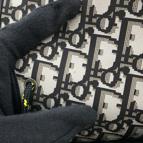 クリスチャン・ディオール ブーツ DIORANGER 編み上げ ロングブーツ キャンバス レディースサイズ38 Christian Dior 靴 黒