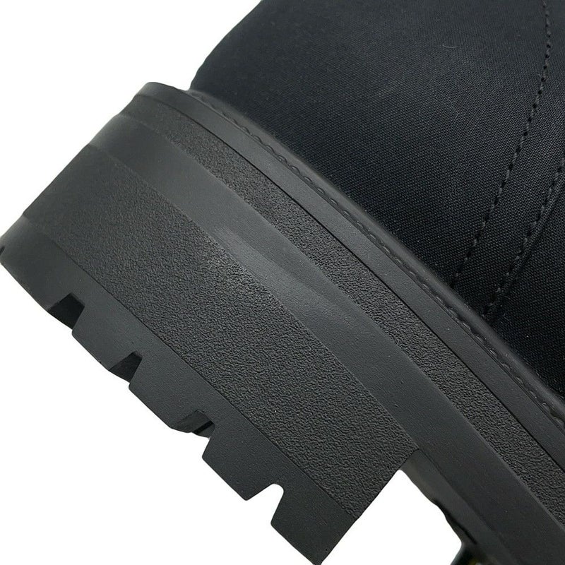 クリスチャン・ディオール ブーツ DIORANGER 編み上げ ロングブーツ キャンバス レディースサイズ38 Christian Dior 靴 黒