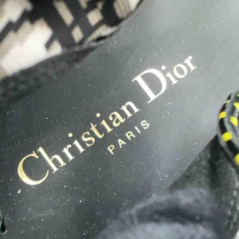 クリスチャン・ディオール ブーツ DIORANGER 編み上げ ロングブーツ キャンバス レディースサイズ38 Christian Dior 靴 黒
