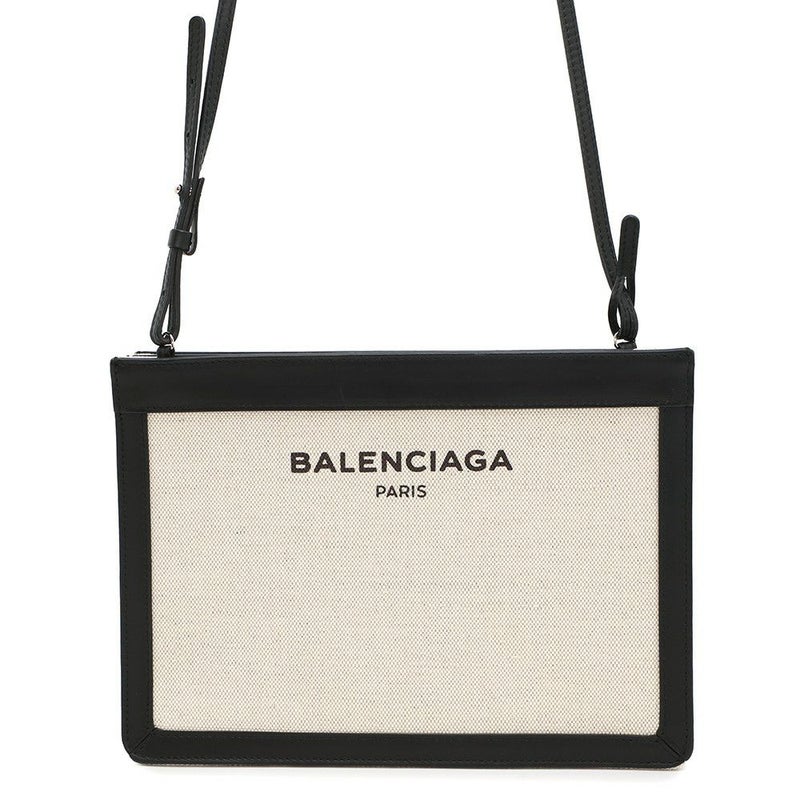 バレンシアガ ショルダーバッグ ネイビーポシェット キャンバス レザー 339937 BALENCIAGA 黒