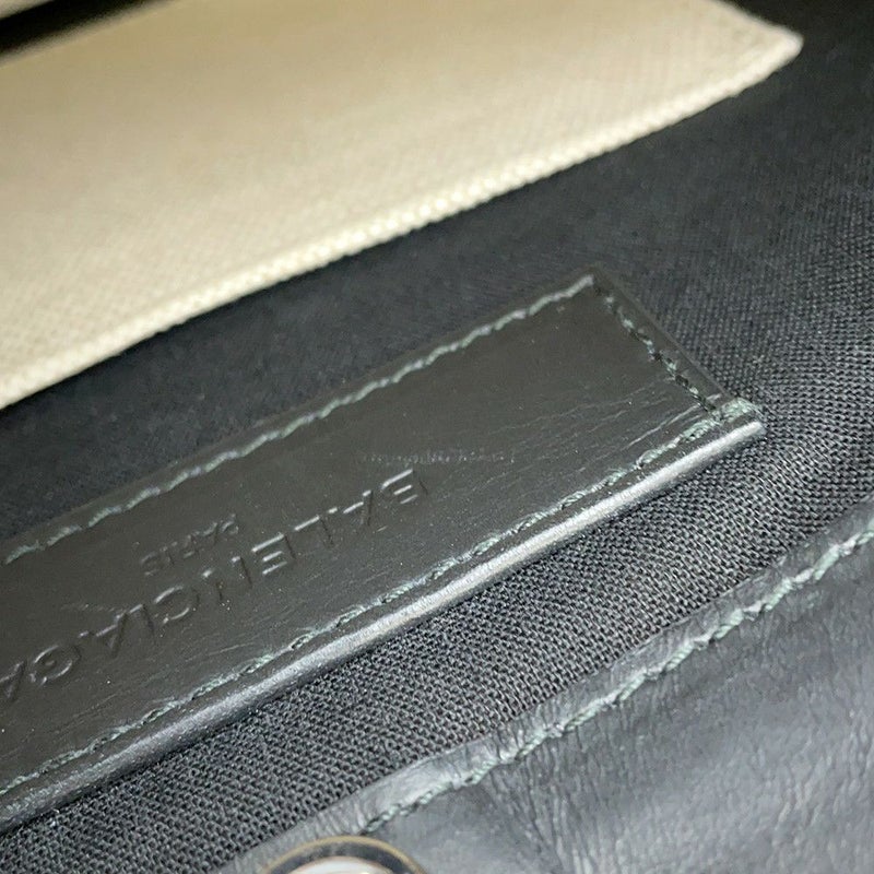 バレンシアガ ショルダーバッグ ネイビーポシェット キャンバス レザー 339937 BALENCIAGA 黒