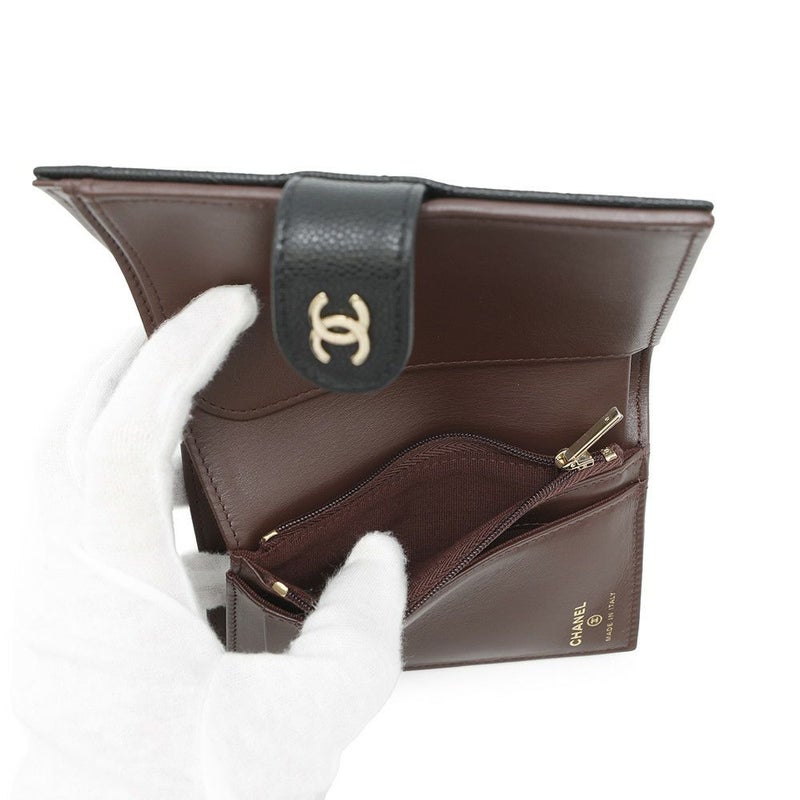 シャネル パスポートケース マトラッセ ココマーク 財布 キャビアスキン AP3791 CHANEL 黒