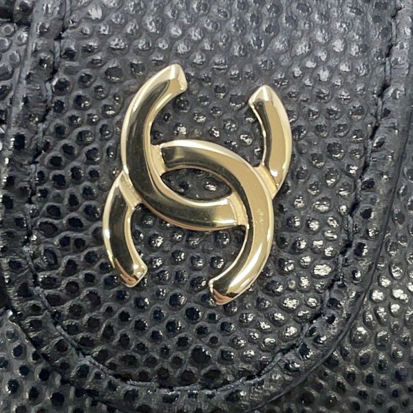 シャネル パスポートケース マトラッセ ココマーク 財布 キャビアスキン AP3791 CHANEL 黒