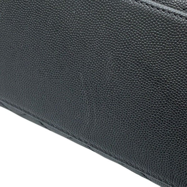 シャネル ハンドバッグ マトラッセ ココマーク ハンドル フラップ キャビアスキン リザード A92991 2way 黒