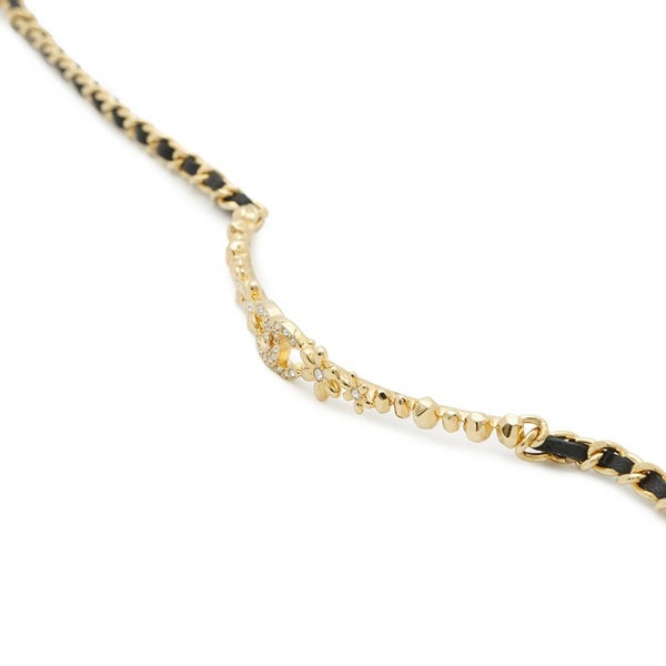 シャネル ネックレス ココマーク フラワー チョーカー ラインストーン ラムスキン I23A ABB327 CHANEL アクセサリー