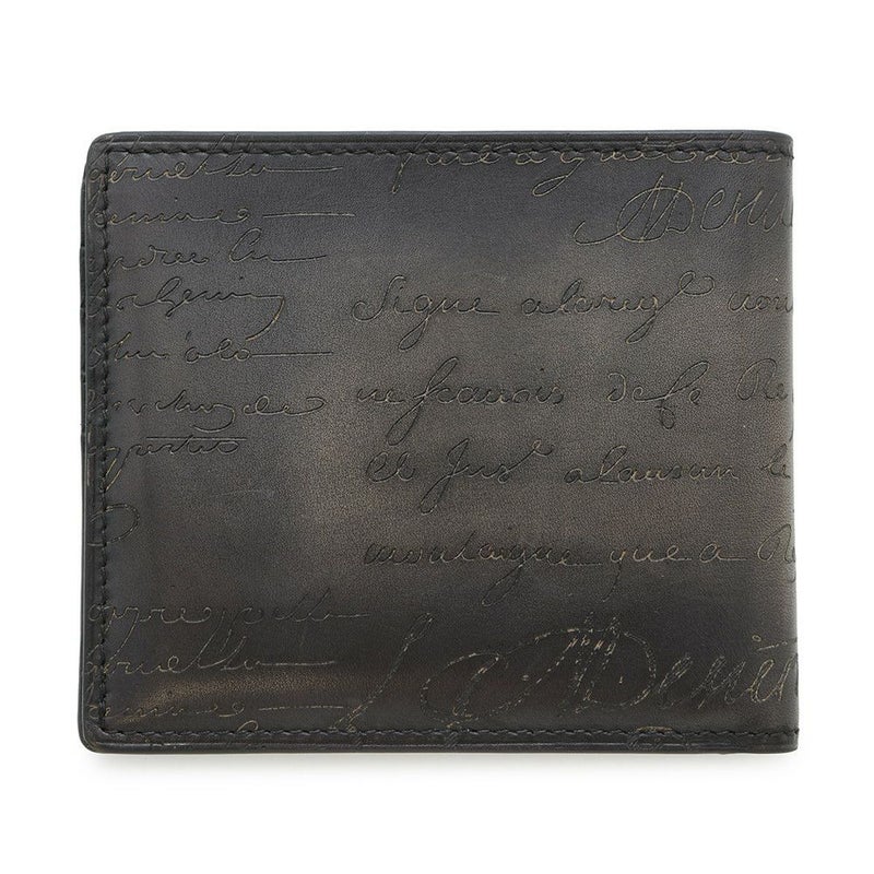 ベルルッティ 二つ折り財布 カリグラフィ レザー Berluti メンズ 黒