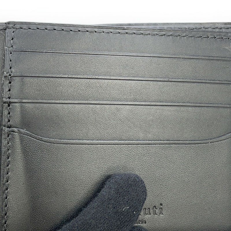 ベルルッティ 二つ折り財布 カリグラフィ レザー Berluti メンズ 黒